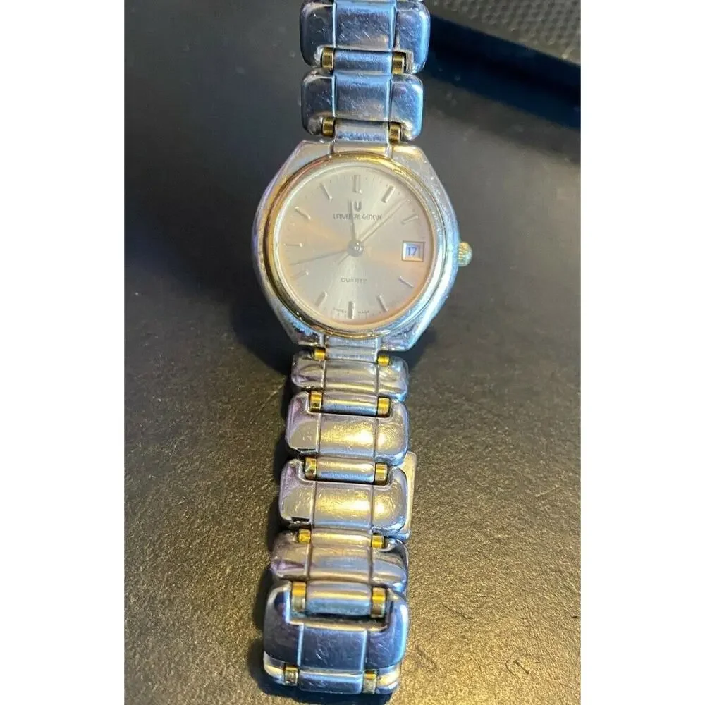 RARE Women's Silver Tone Swiss Universal Geneve Watch , Registered Model, Date